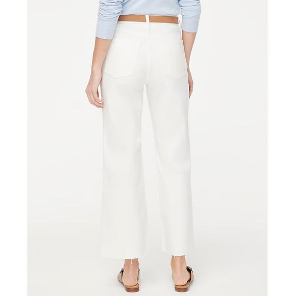 NWT J.Crew Wide Leg Crop Jean In All Day Stretch White Size 33 - Picture 2 of 8